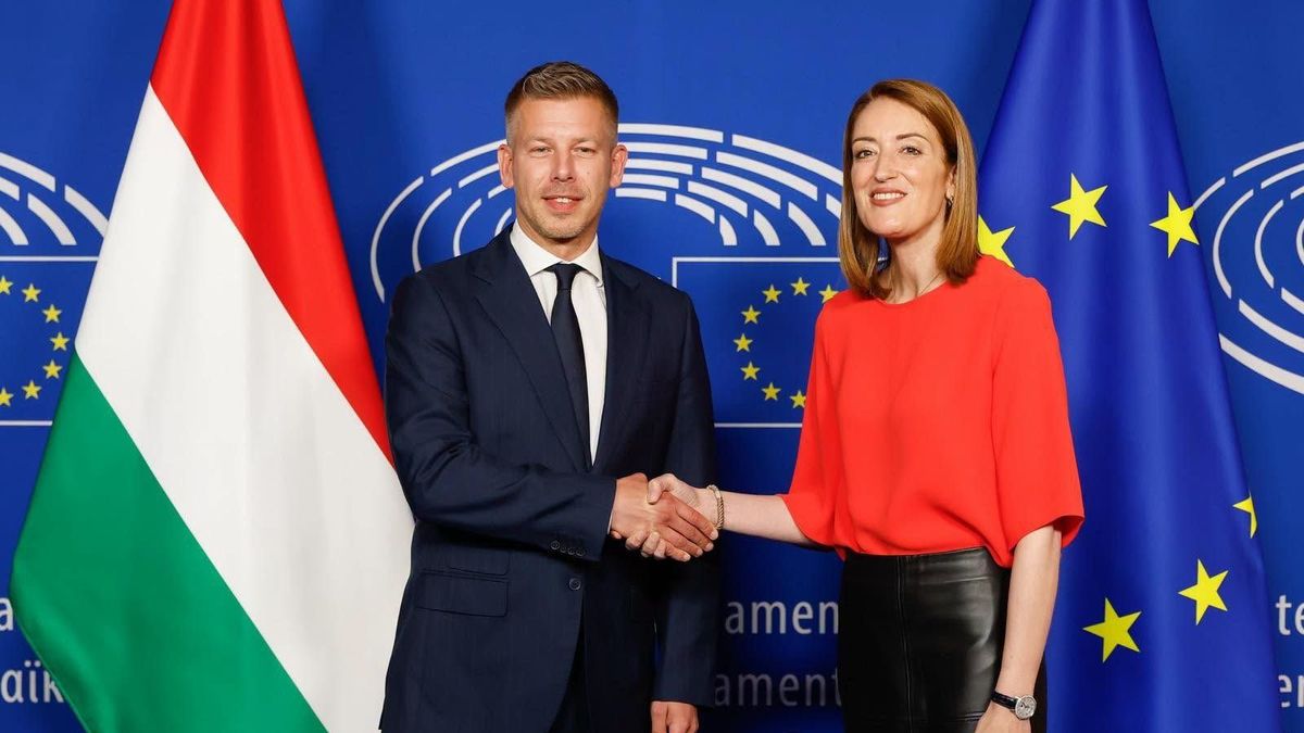 Magyar Péter Roberta Metsola