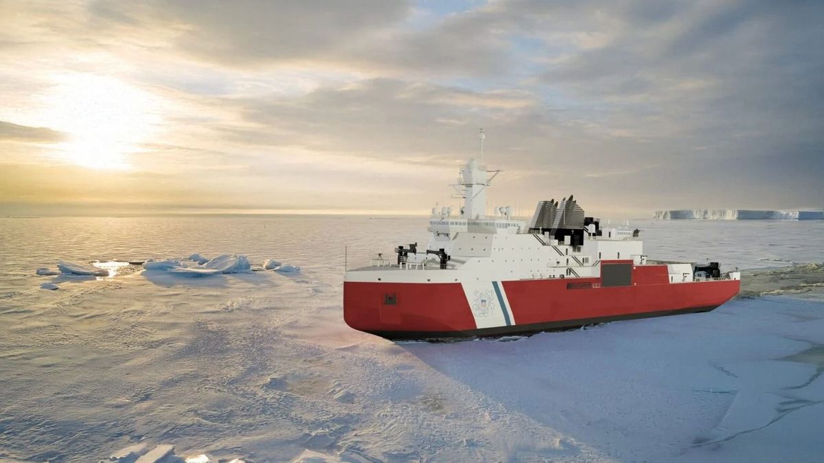 A Bollinger Shipyard által közreadott látványkép az első nehéz jégtörőről