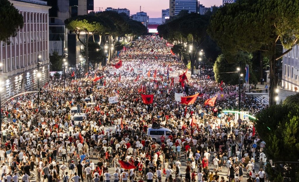 Thousands Join Day 35 Of Anti-Resort Protest In Tirana