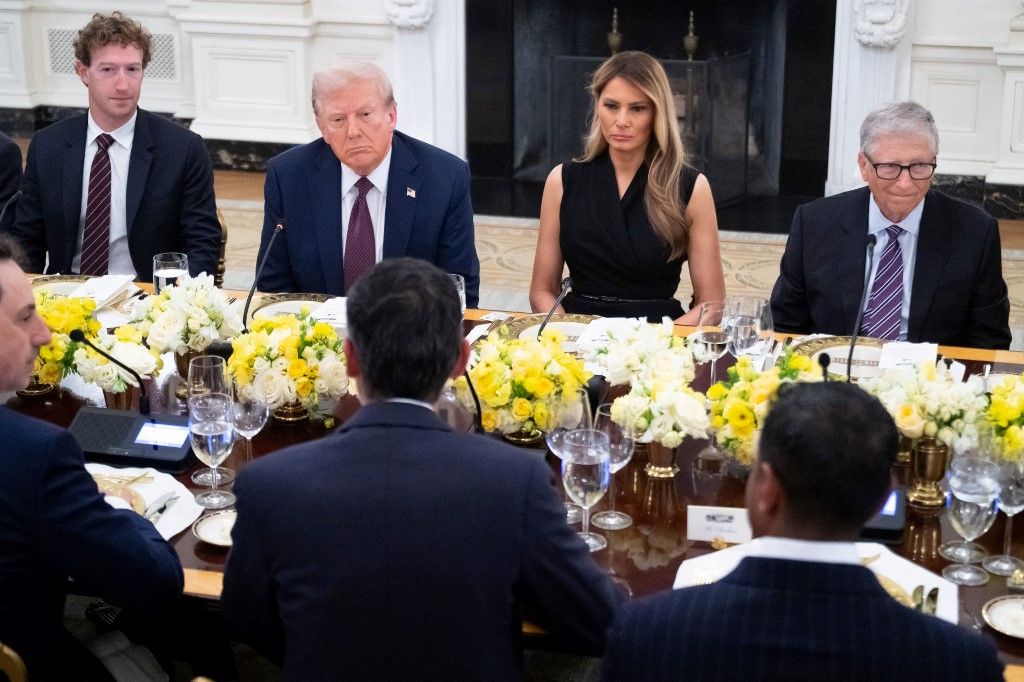 Microsoft President Trump hosts a dinner in the State Dining Room for tech and business leaders
