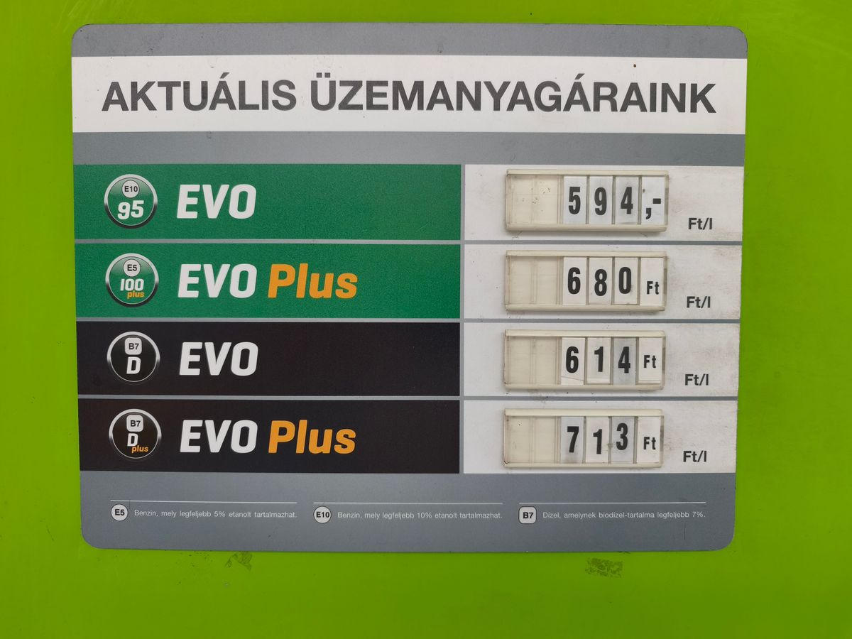 üzemanyagár