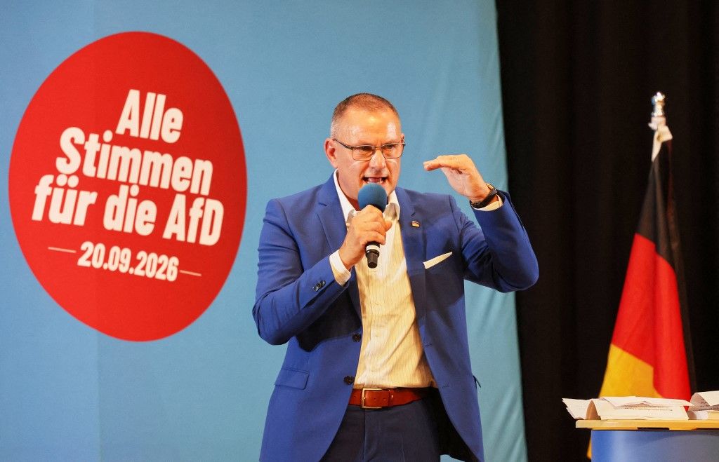 Chrupalla at an AfD campaign rally