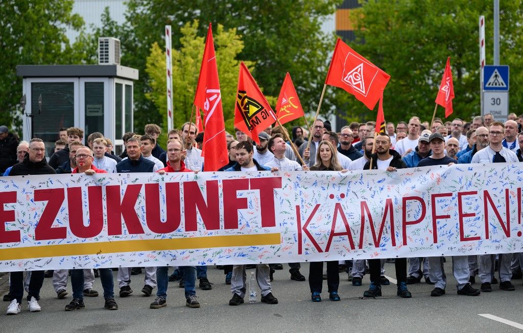 IG Metall's Nationwide Automotive Action Day
Volkswagen autóipar járműipar
tüntetés sztrájk demonstráció
