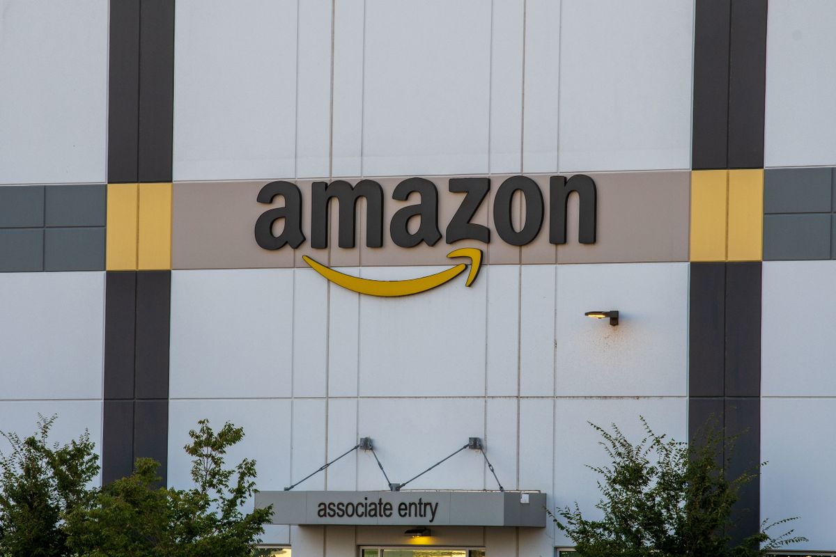 Exterior Views Of An Amazon Delivery Station Facility