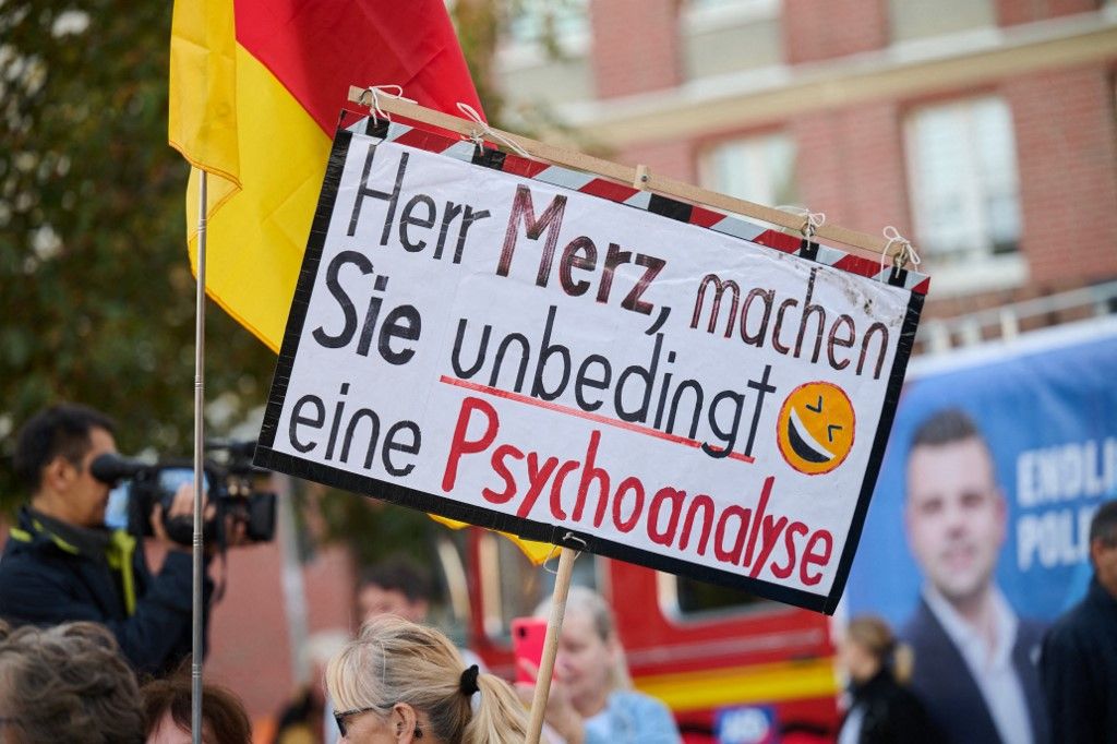 AfD Berlin Election Campaign with Lead Candidate Brinker