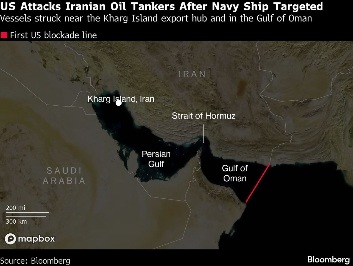olajárak US Attacks Iranian Oil Tankers After Navy Ship Targeted | Vessels struck near the Kharg Island export hub and in the Gulf of Oman